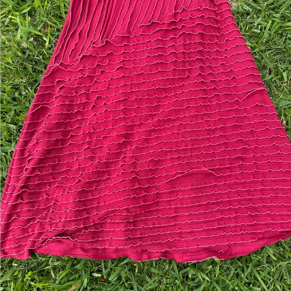 Free people red ruffle maxi gown - Picture 3 of 4